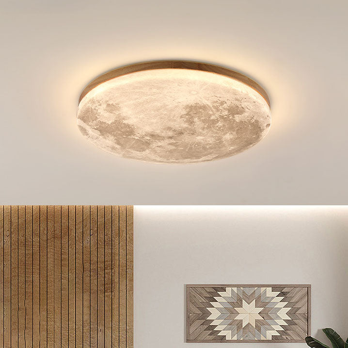 Ronde LED plafondlamp met maanmotief