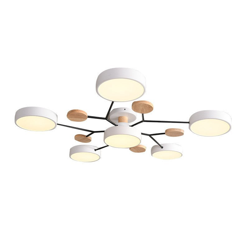 Scandinavische Plafondlamp Met Houten Accenten
