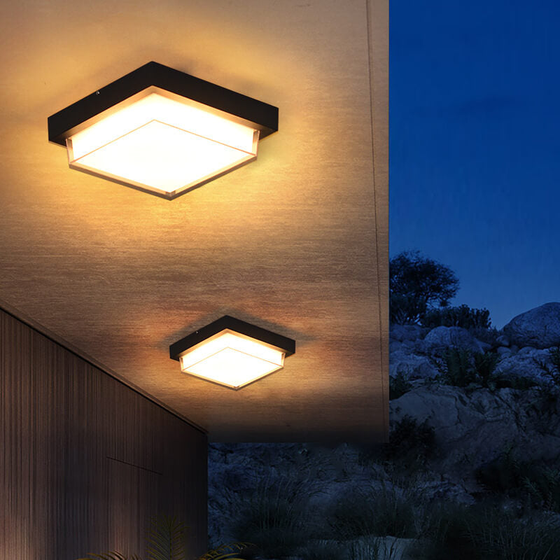 Moderne Vierkante Buitenlamp Van Aluminium Met LED Sensor