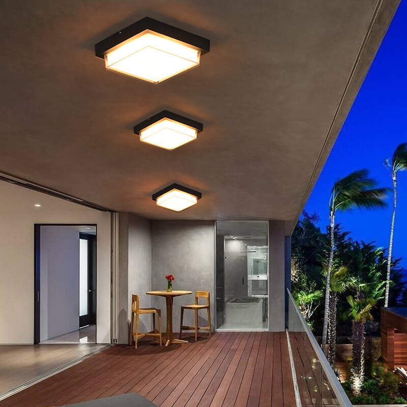 Moderne Vierkante Buitenlamp Van Aluminium Met LED Sensor