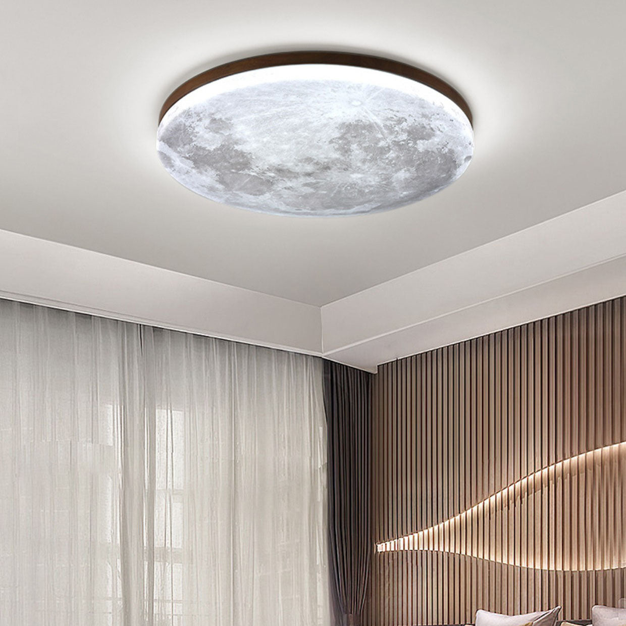 Ronde LED plafondlamp met maanmotief