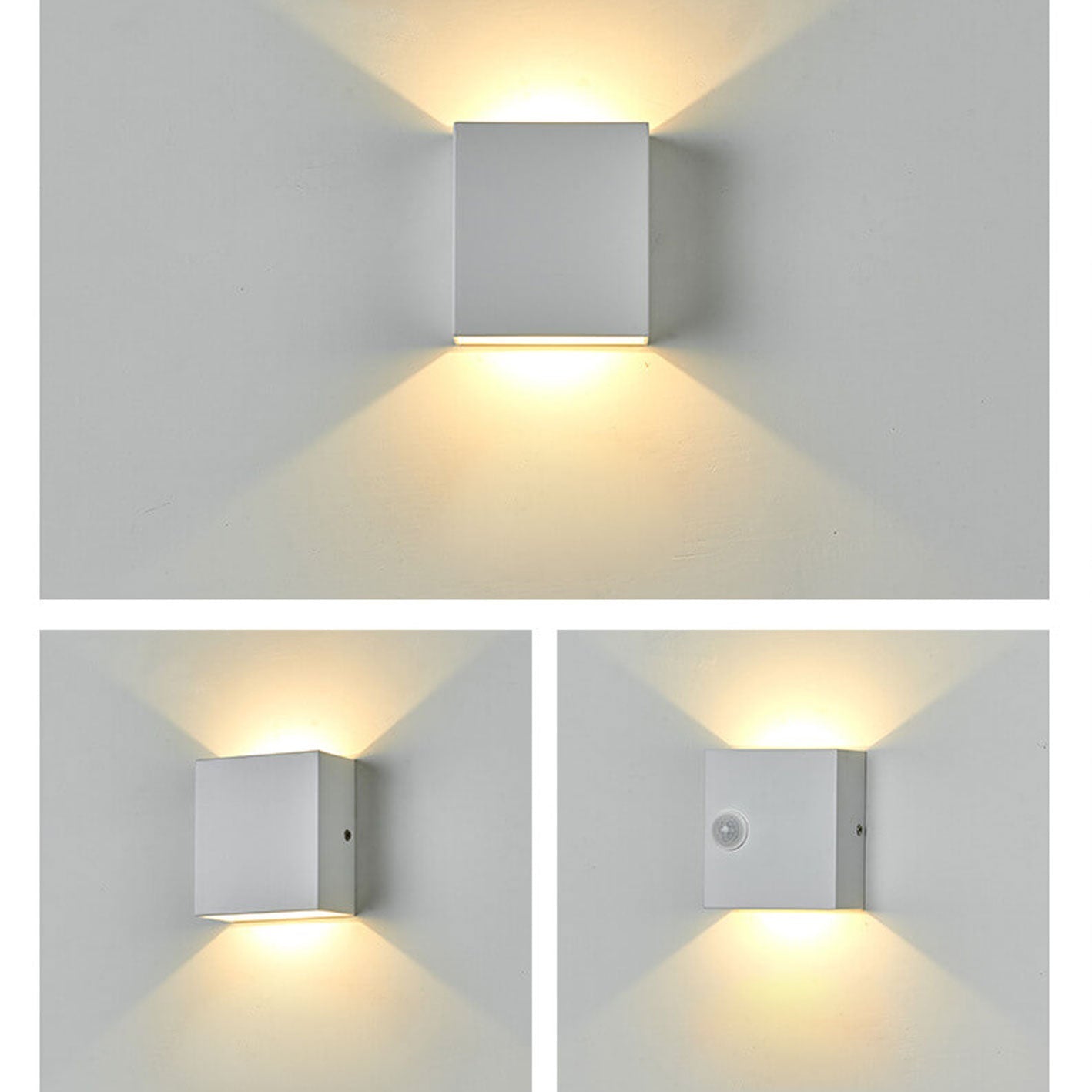 Strakke Vierkante LED Wandlamp Met Bewegingssensor