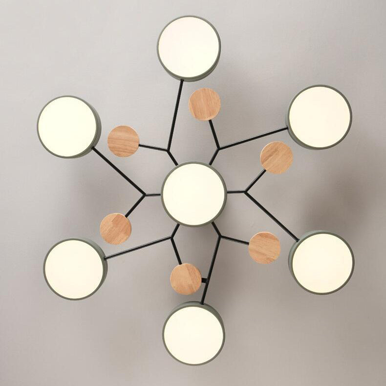Scandinavische Plafondlamp Met Houten Accenten