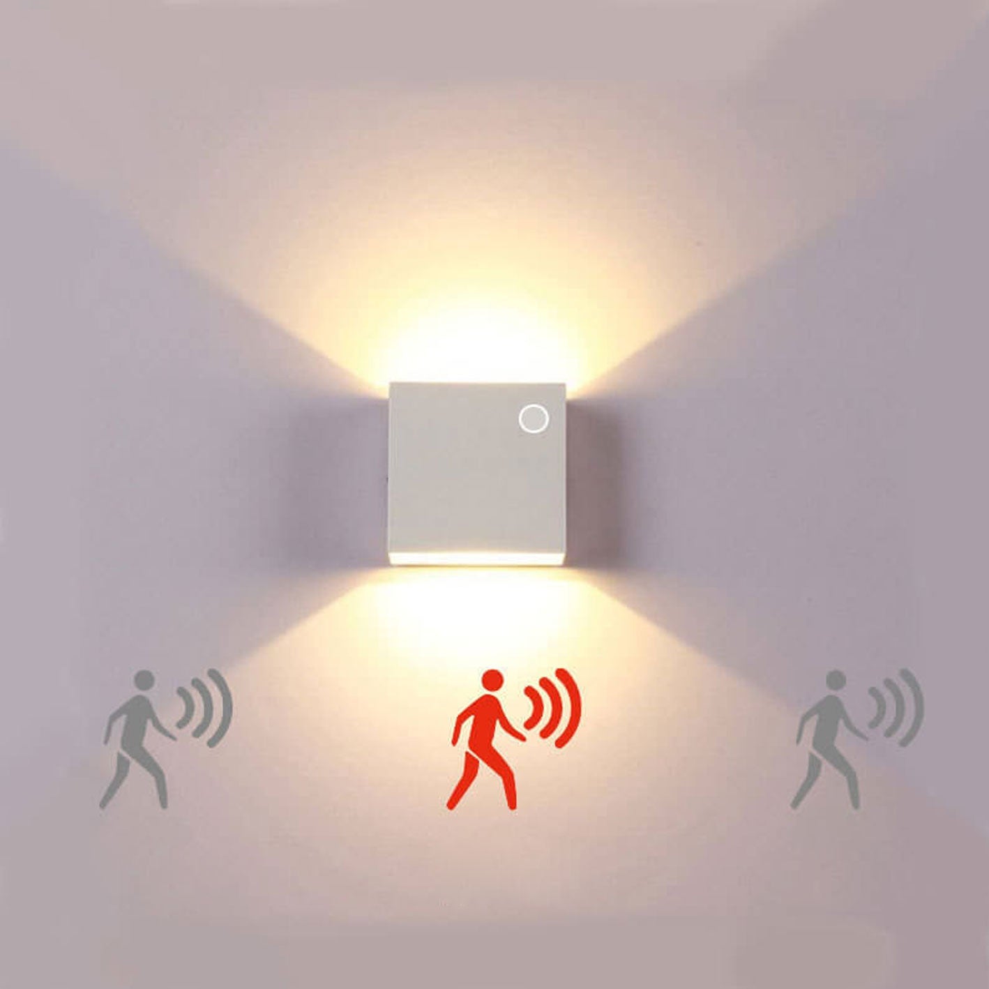 Strakke Vierkante LED Wandlamp Met Bewegingssensor