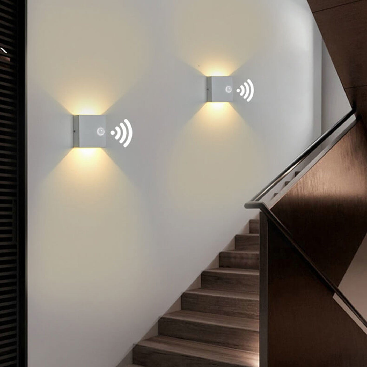 Strakke Vierkante LED Wandlamp Met Bewegingssensor