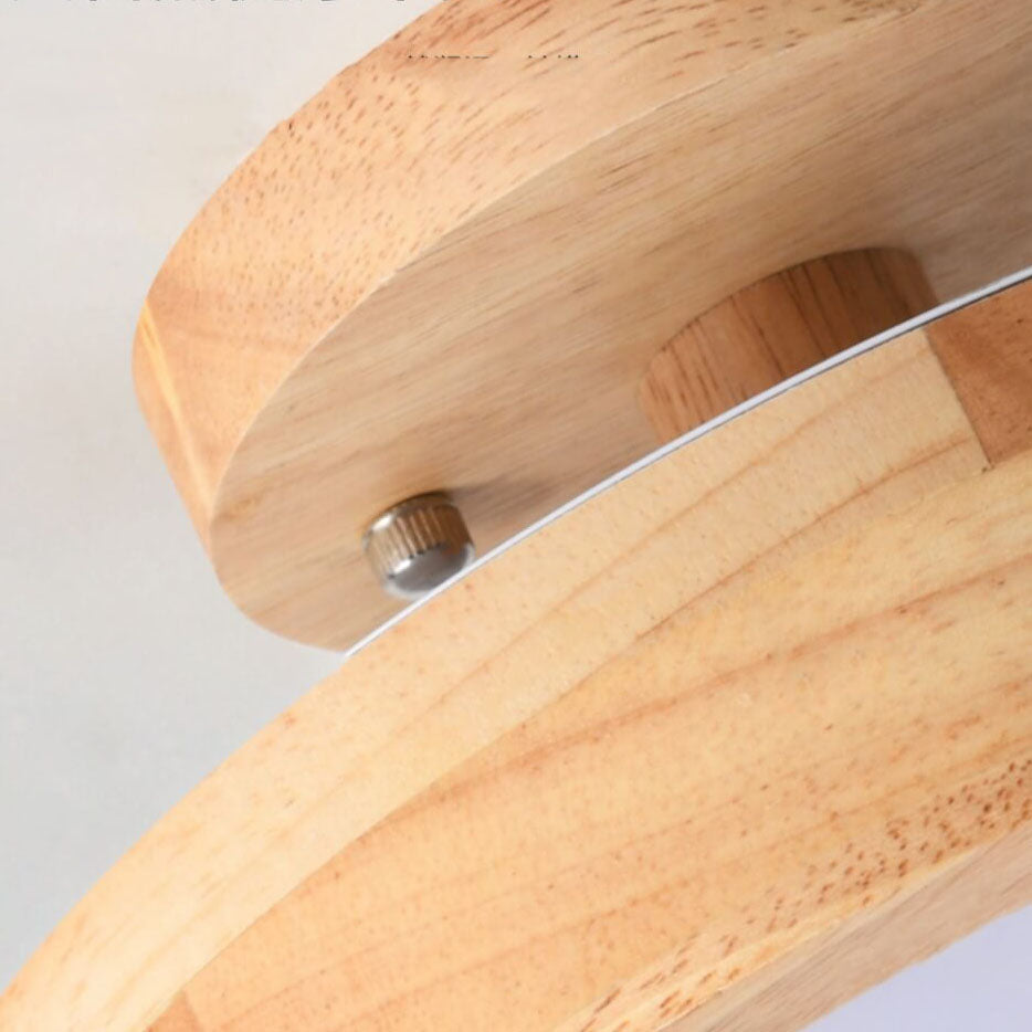 Scandinavische Ronde LED Plafondlamp Met Houten Detail