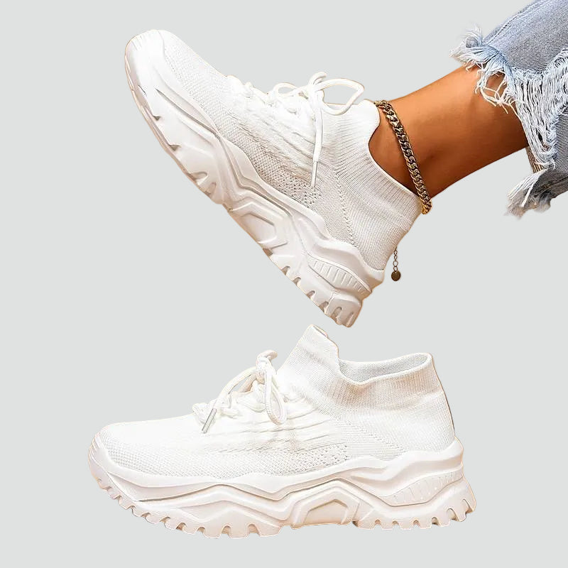 Dames Chunky Sneakers Met Platform Zool En Veter Sluiting