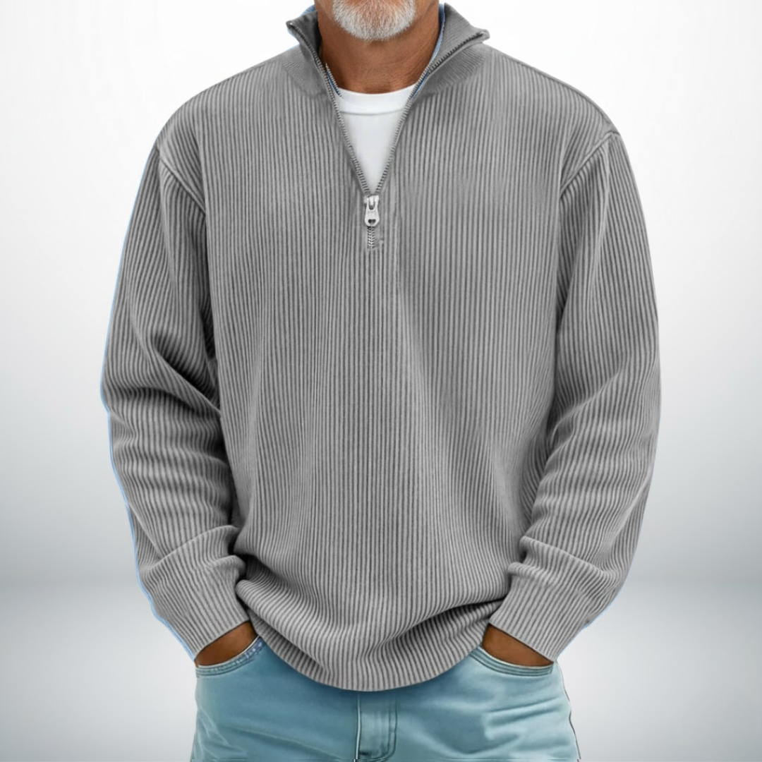 Heren Trui Met Halve Rits En Opstaande Kraag Casual Comfort