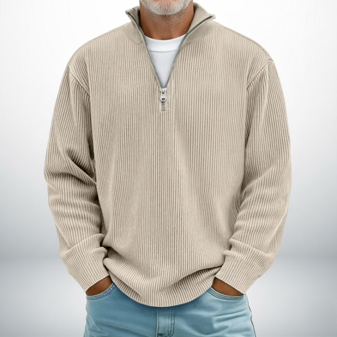 Heren Trui Met Halve Rits En Opstaande Kraag Casual Comfort