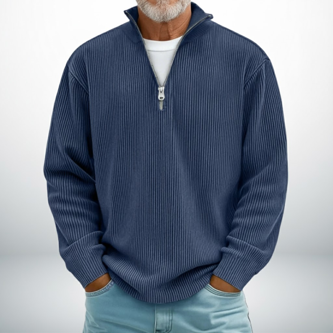Heren Trui Met Halve Rits En Opstaande Kraag Casual Comfort