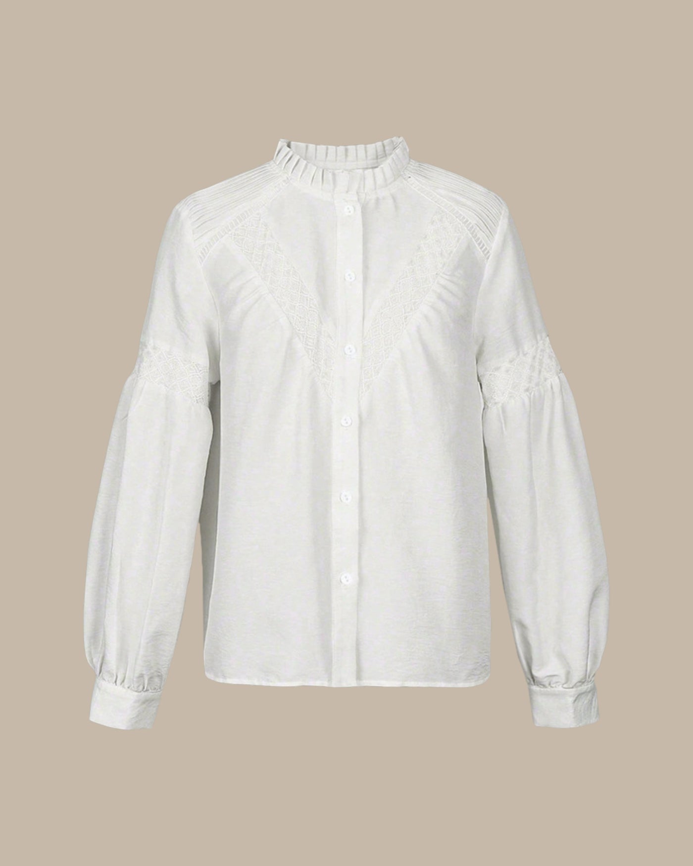 Casual Blouse Voor Dames Met Ruches En Gegolfde Textuur