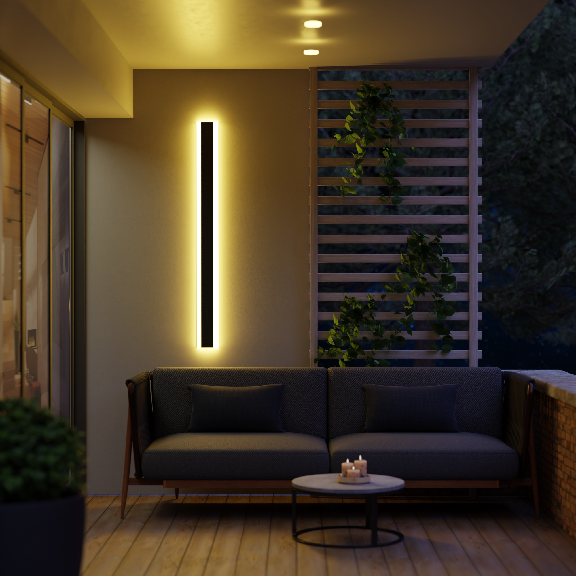 Moderne Lineaire Buitenlamp Met LED Verlichting