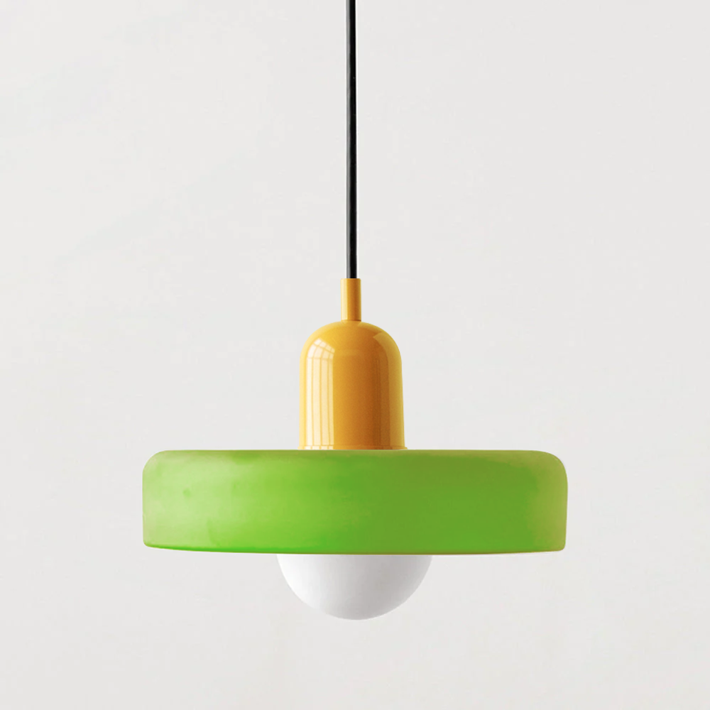 Hanglamp Van Gekleurd Glas In Retro Stijl