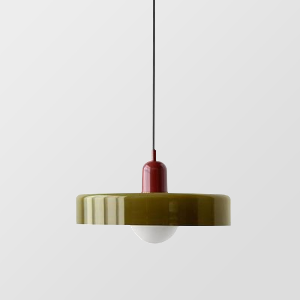 Hanglamp Van Gekleurd Glas In Retro Stijl