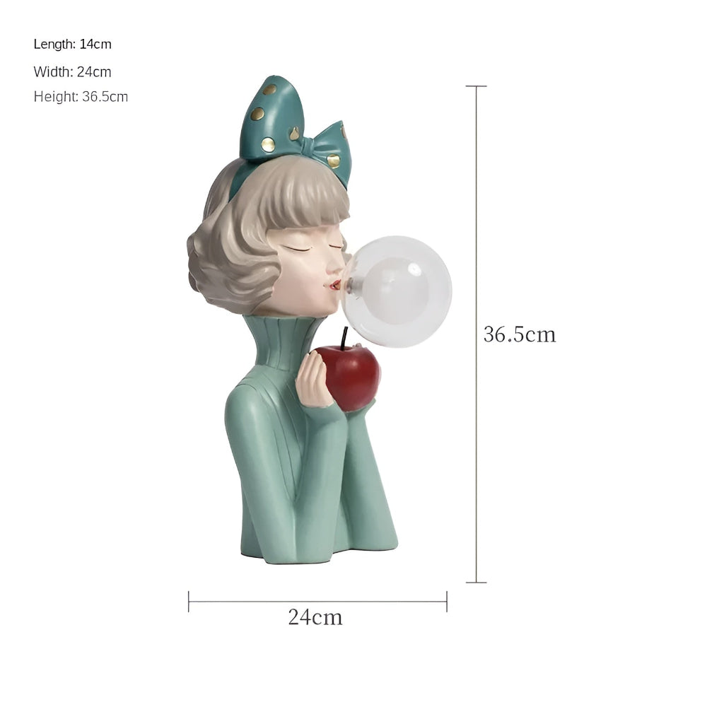 Decoratieve Tafellamp Met Meisjesfiguur En Glazen Bol