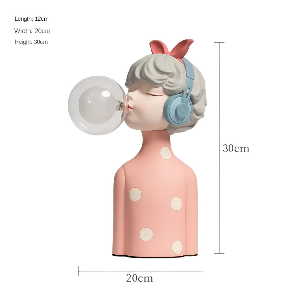 Decoratieve Tafellamp Met Meisjesfiguur En Glazen Bol