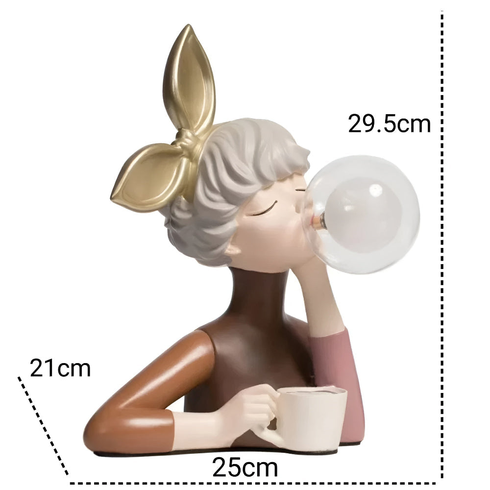 Decoratieve Tafellamp Met Meisjesfiguur En Glazen Bol