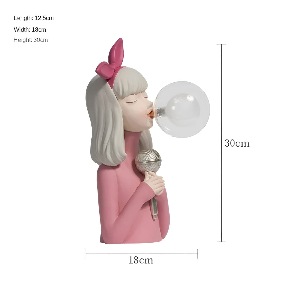 Decoratieve Tafellamp Met Meisjesfiguur En Glazen Bol