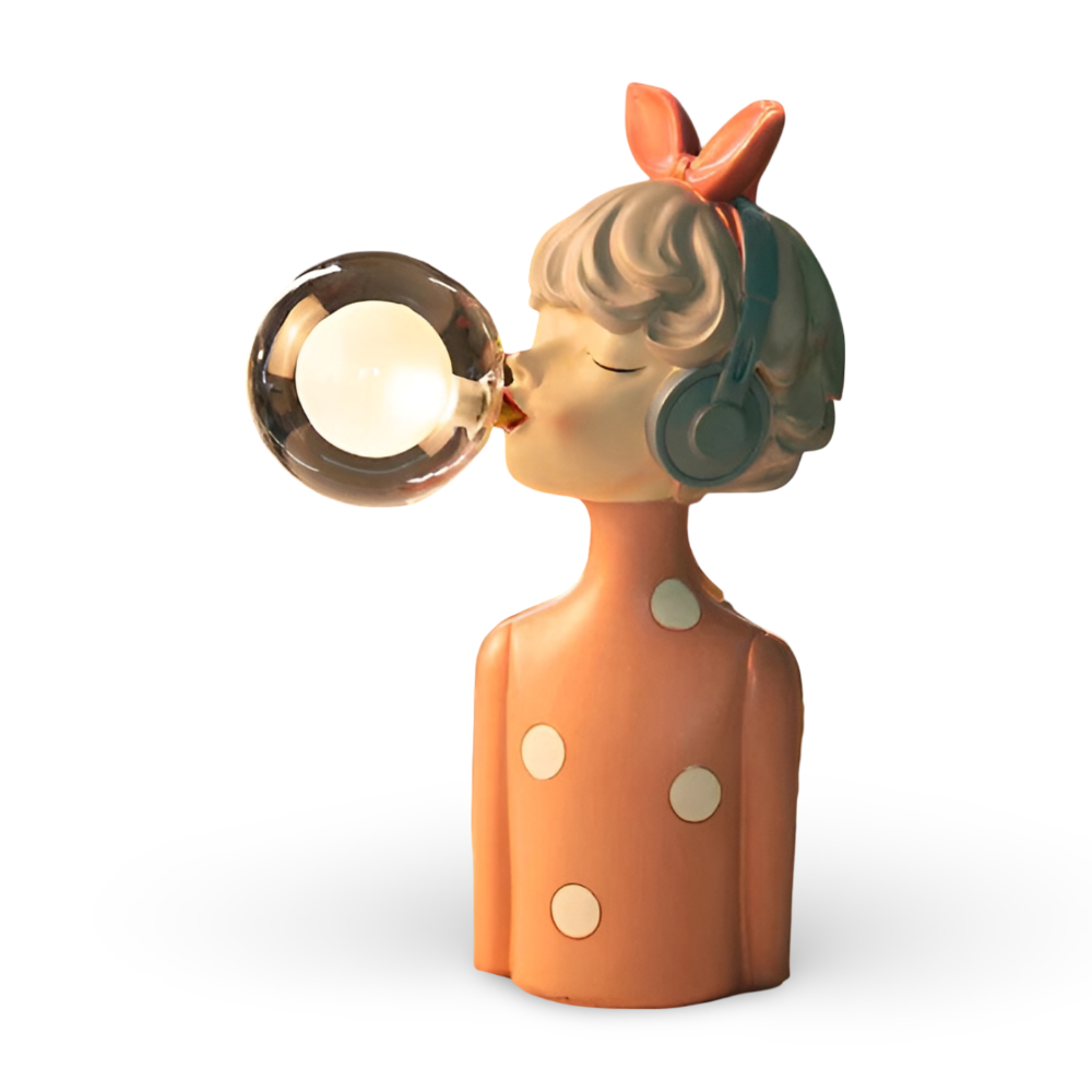 Decoratieve Tafellamp Met Meisjesfiguur En Glazen Bol
