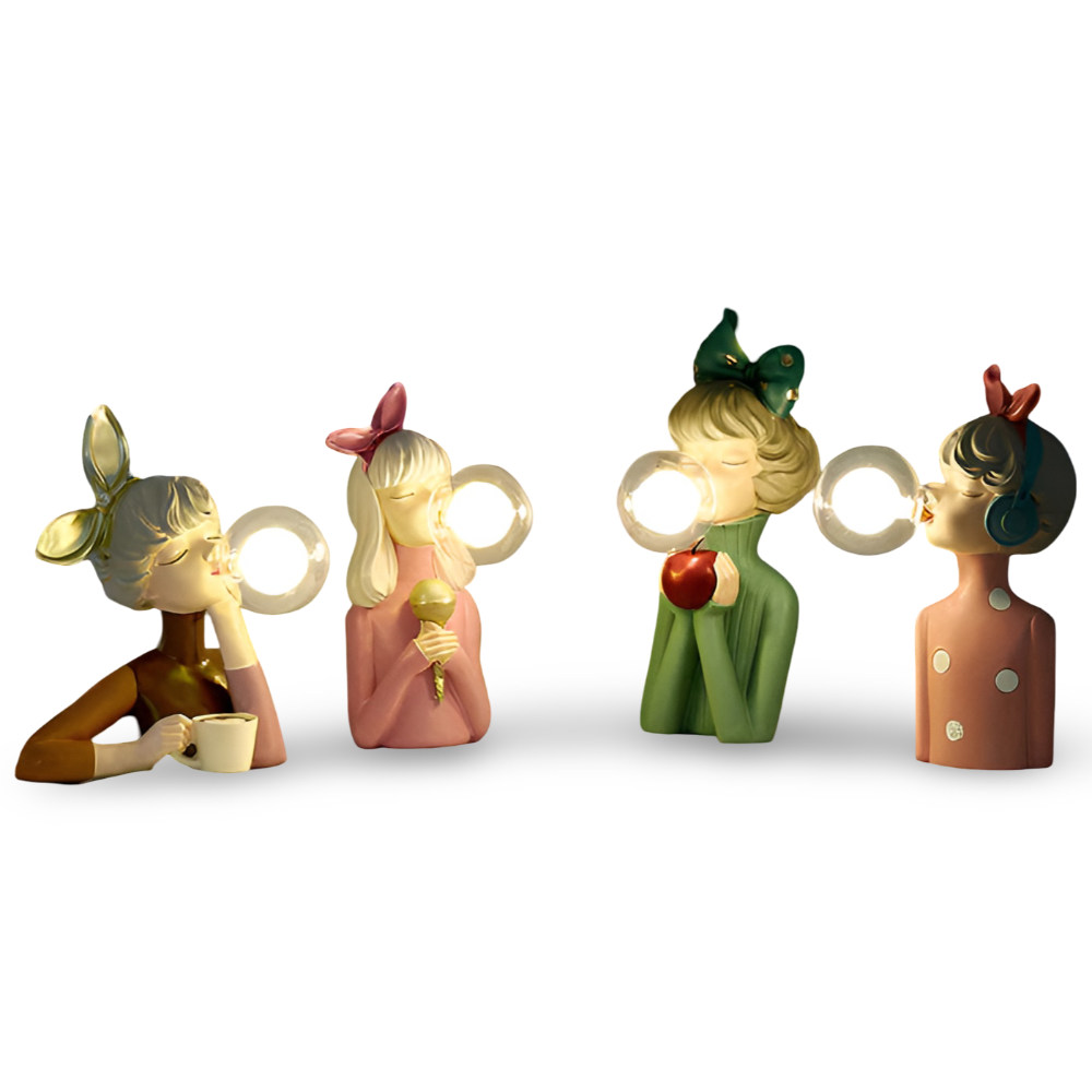 Decoratieve Tafellamp Met Meisjesfiguur En Glazen Bol