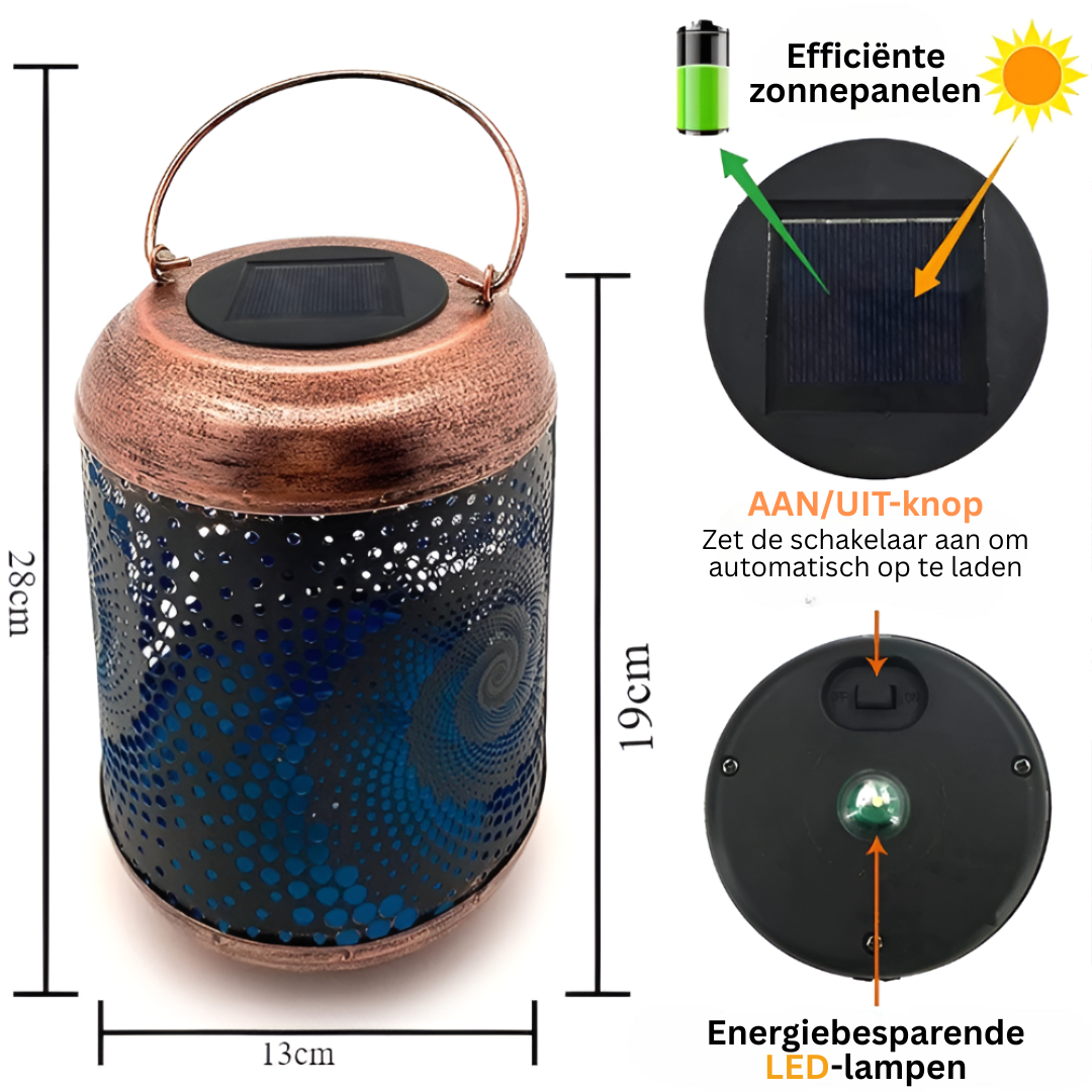 Solar Lantaarn Met Spiraalpatroon En Projecterend Licht