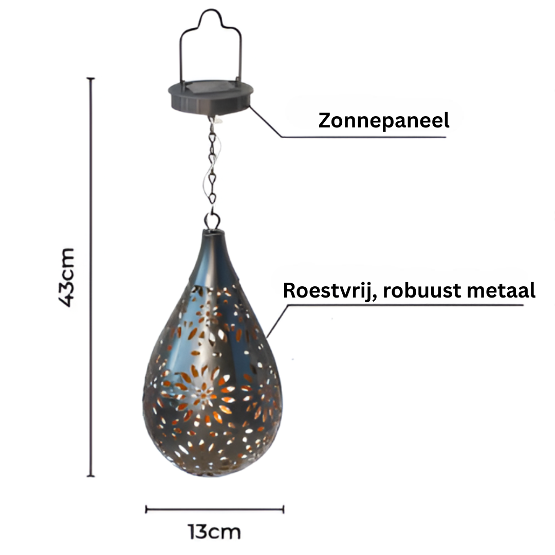 Zonne Energie Hanglamp Met Sfeervol Uitsnede Patroon