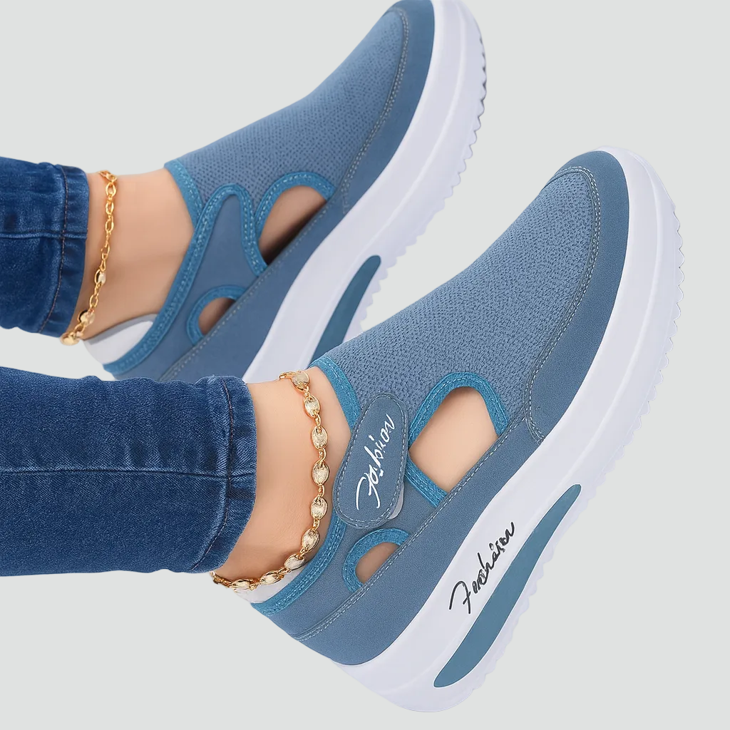 Dames Instap Sneakers Met Ademend Mesh En Dikke Zool