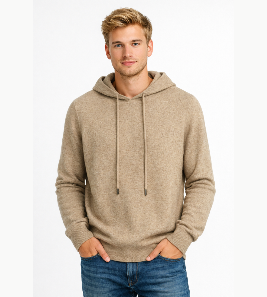 Heren Gebreide Hoodie Trui met Capuchon Pullover Casual Zacht