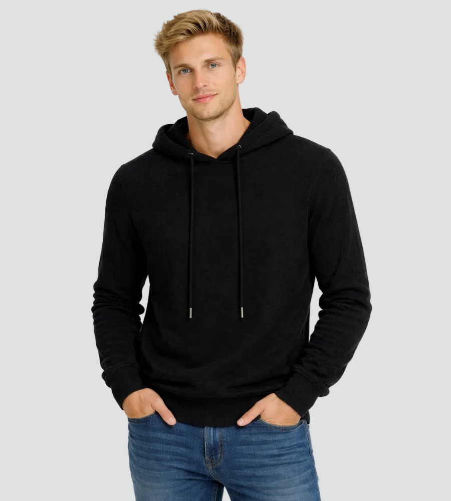 Heren Gebreide Hoodie Trui met Capuchon Pullover Casual Zacht