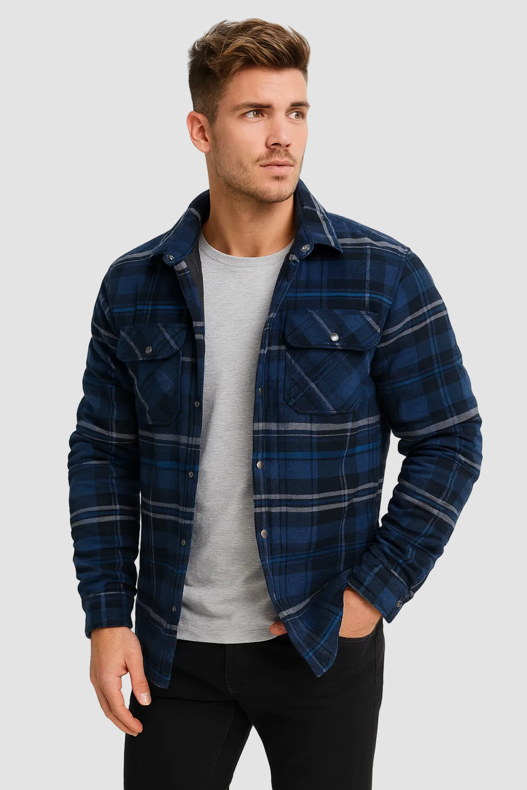 Flannellen Heren Overshirt met Ruitpatroon voor Lente