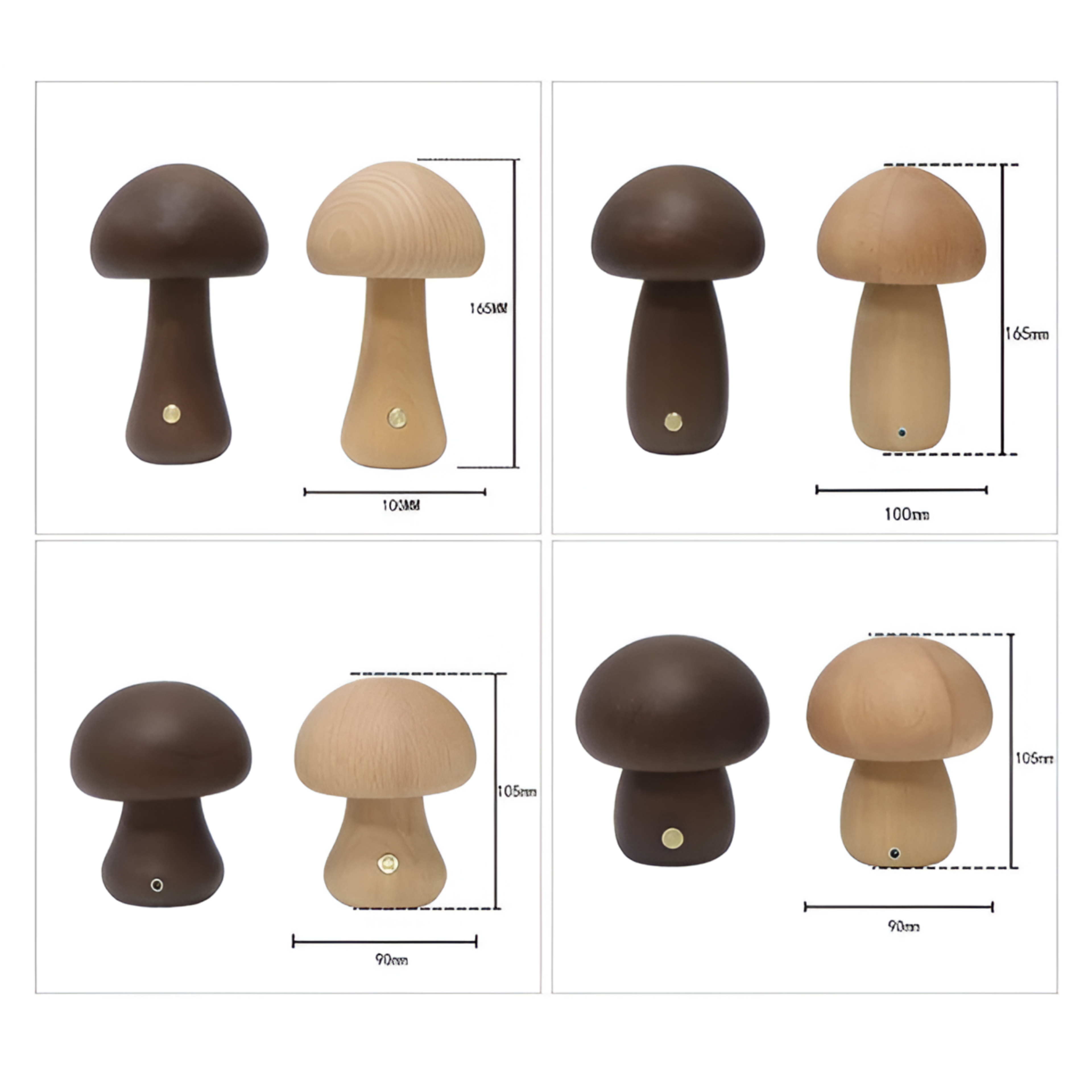 Houten Paddenstoel Nachtlamp Met Touchbediening