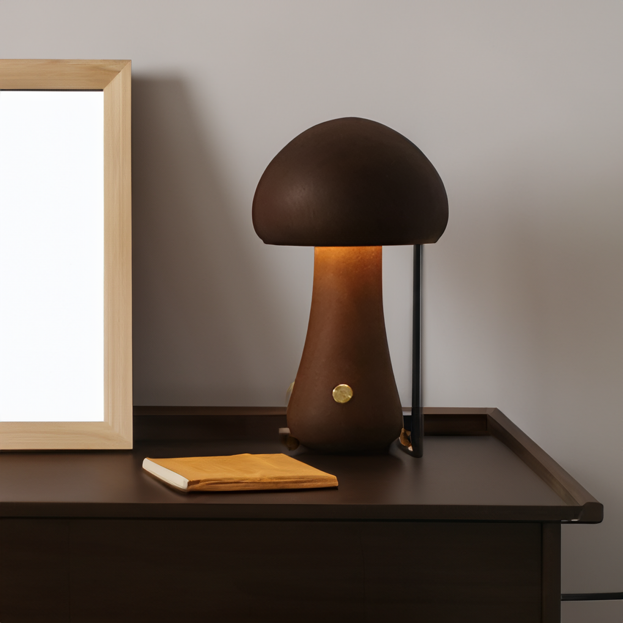 Houten Paddenstoel Nachtlamp Met Touchbediening