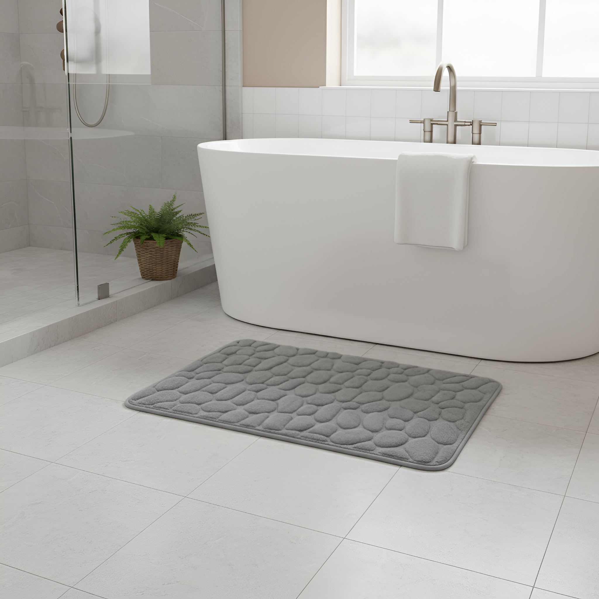 Luxe Antislip Badmat in Steenstijl Zachte en Veilige