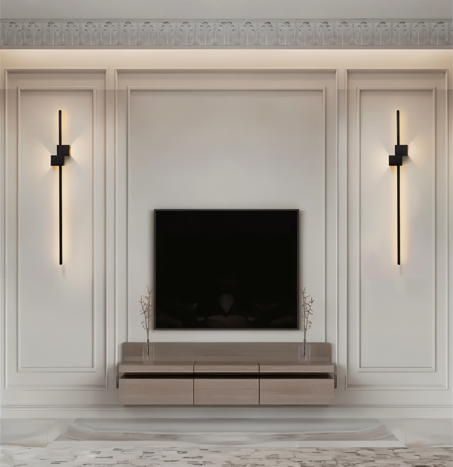 Minimalistische Lange LED Wandlamp In Strak Design