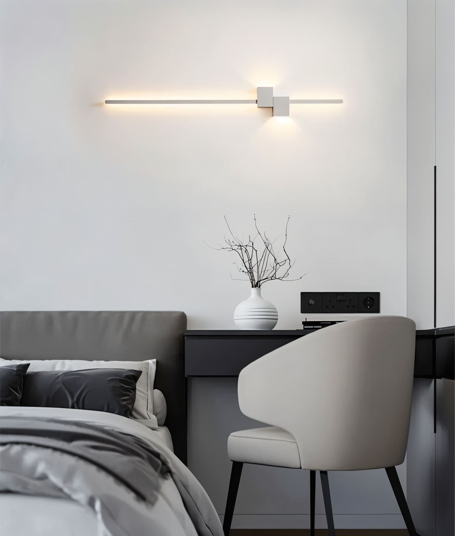 Minimalistische Lange LED Wandlamp In Strak Design