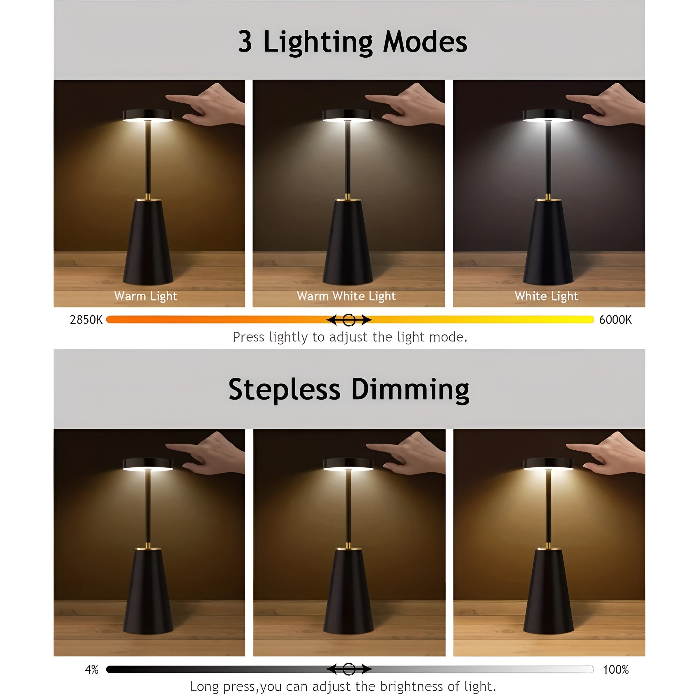 Strakke Draadloze Bureaulamp Voor Een Modern Interieur