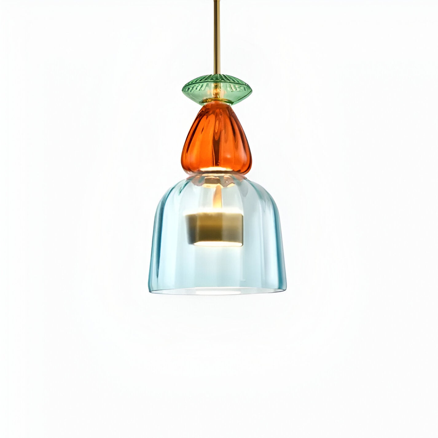 Noordse Hanglamp Van Gekleurd Glas In Macaron Stijl