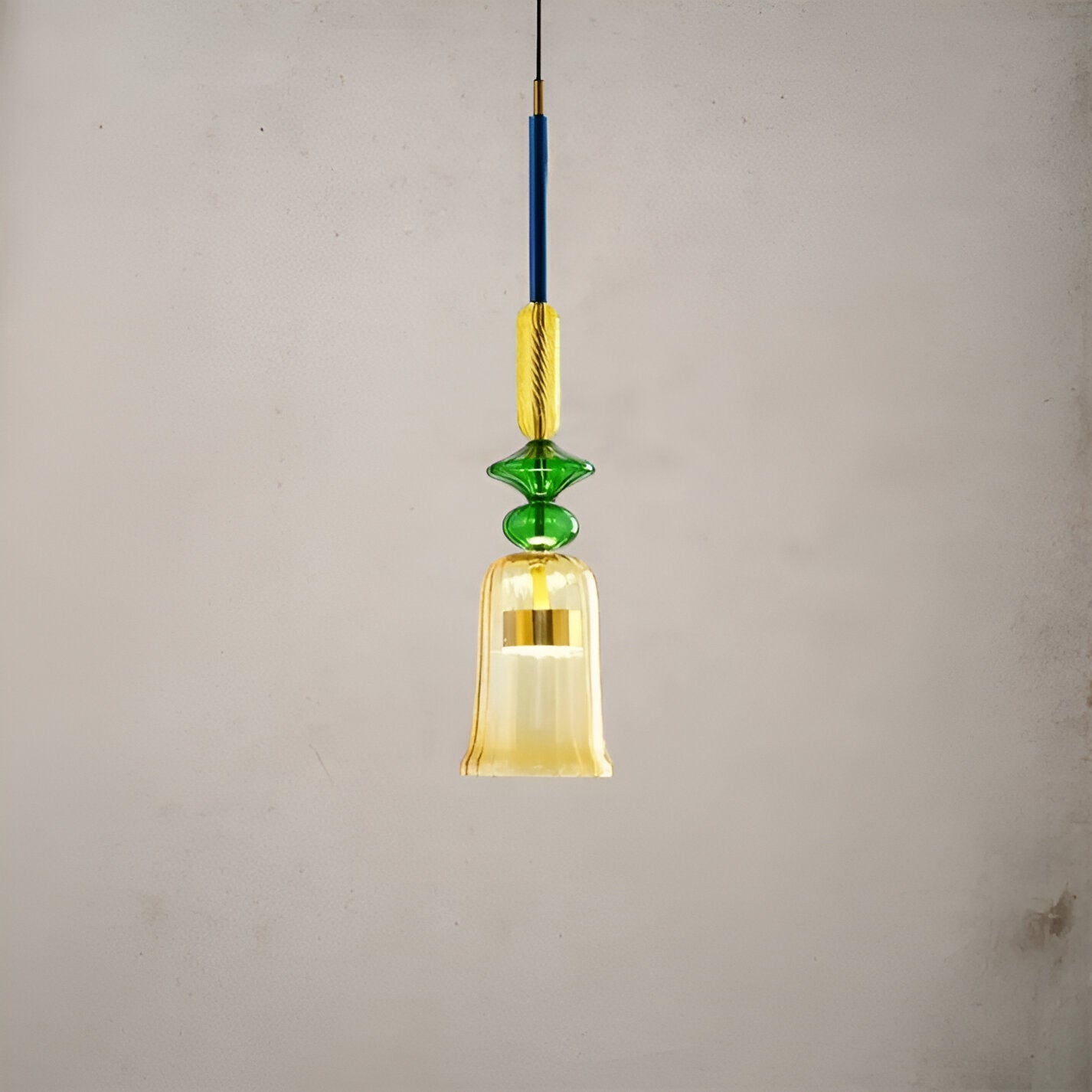 Noordse Hanglamp Van Gekleurd Glas In Macaron Stijl