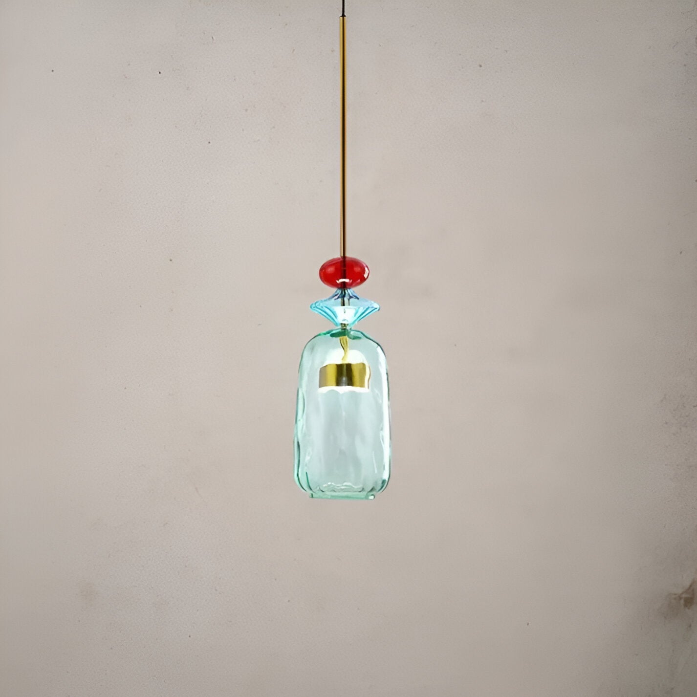 Noordse Hanglamp Van Gekleurd Glas In Macaron Stijl