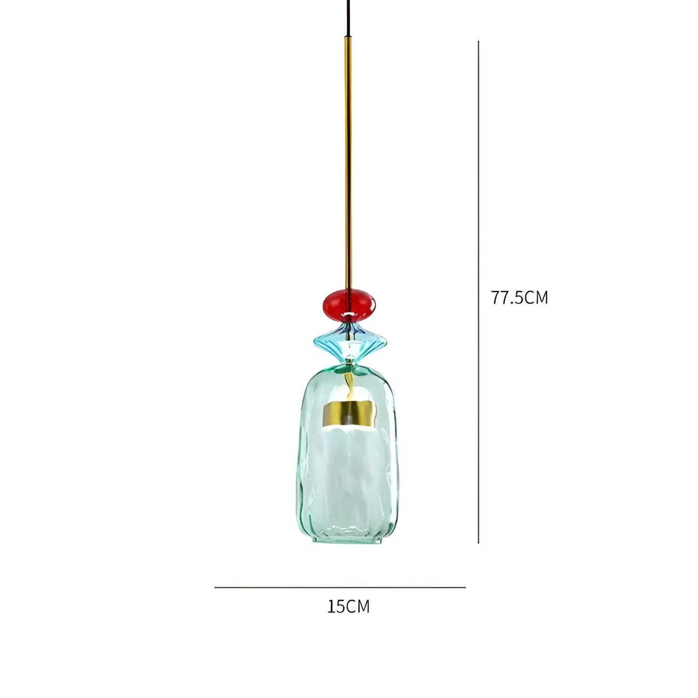 Noordse Hanglamp Van Gekleurd Glas In Macaron Stijl