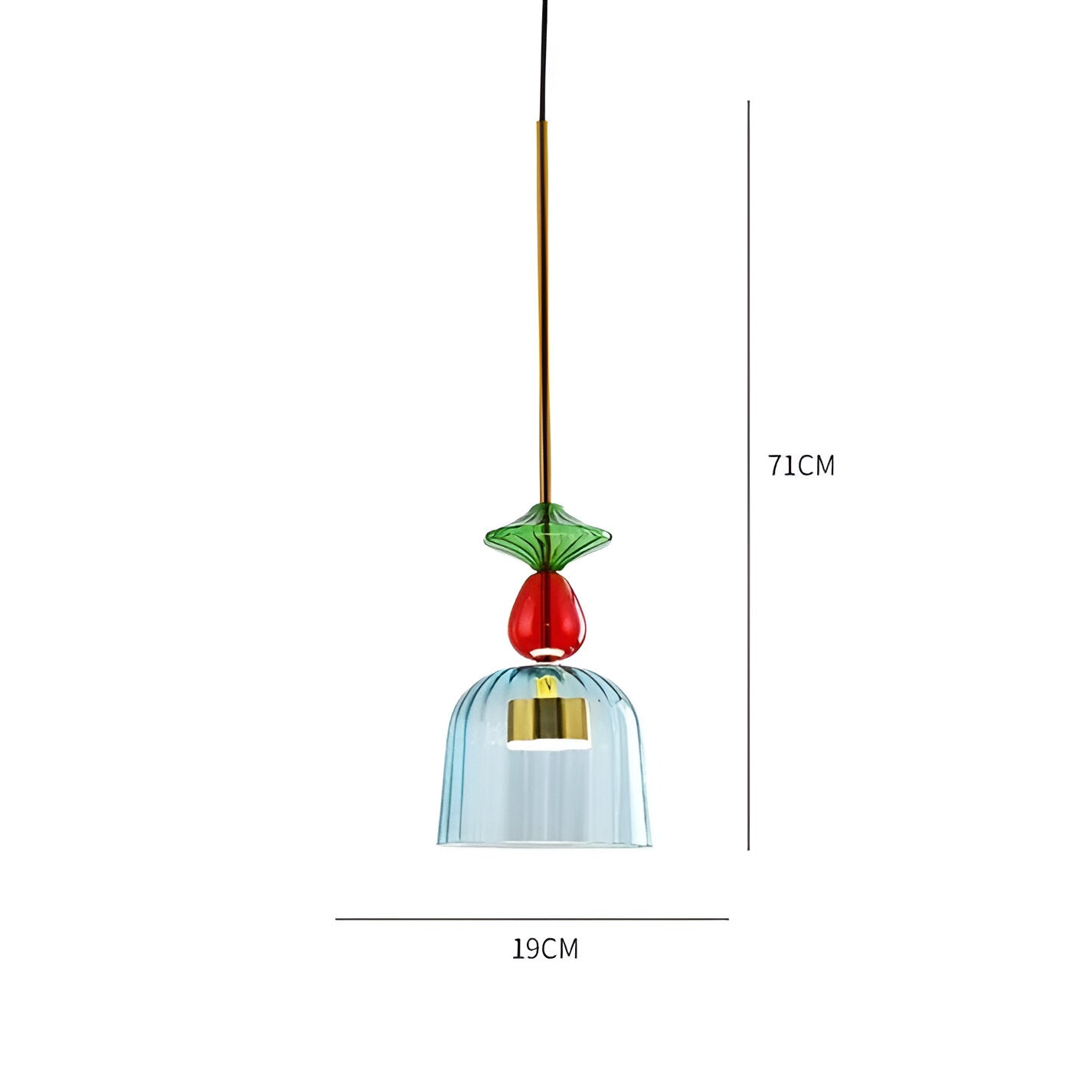 Noordse Hanglamp Van Gekleurd Glas In Macaron Stijl