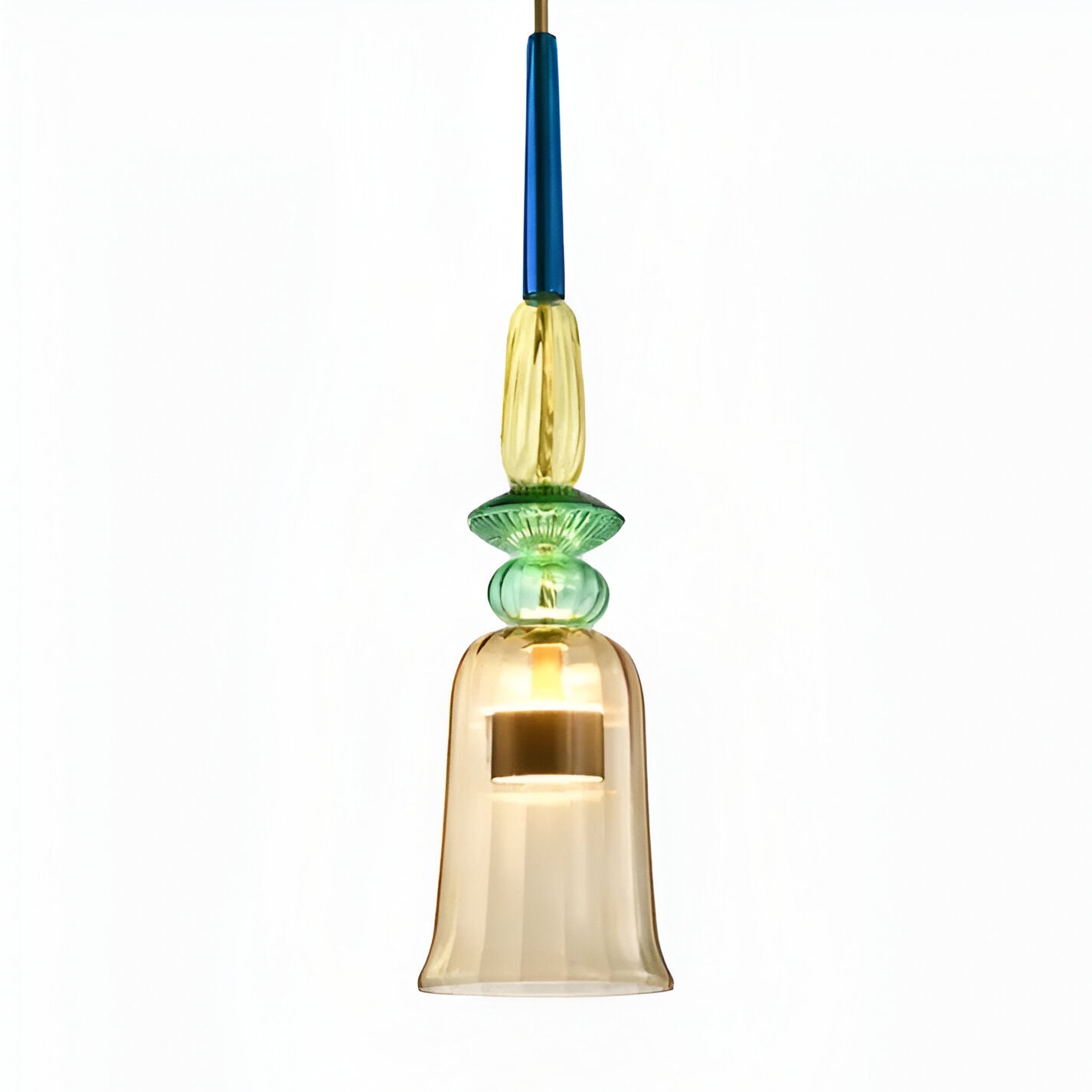 Noordse Hanglamp Van Gekleurd Glas In Macaron Stijl