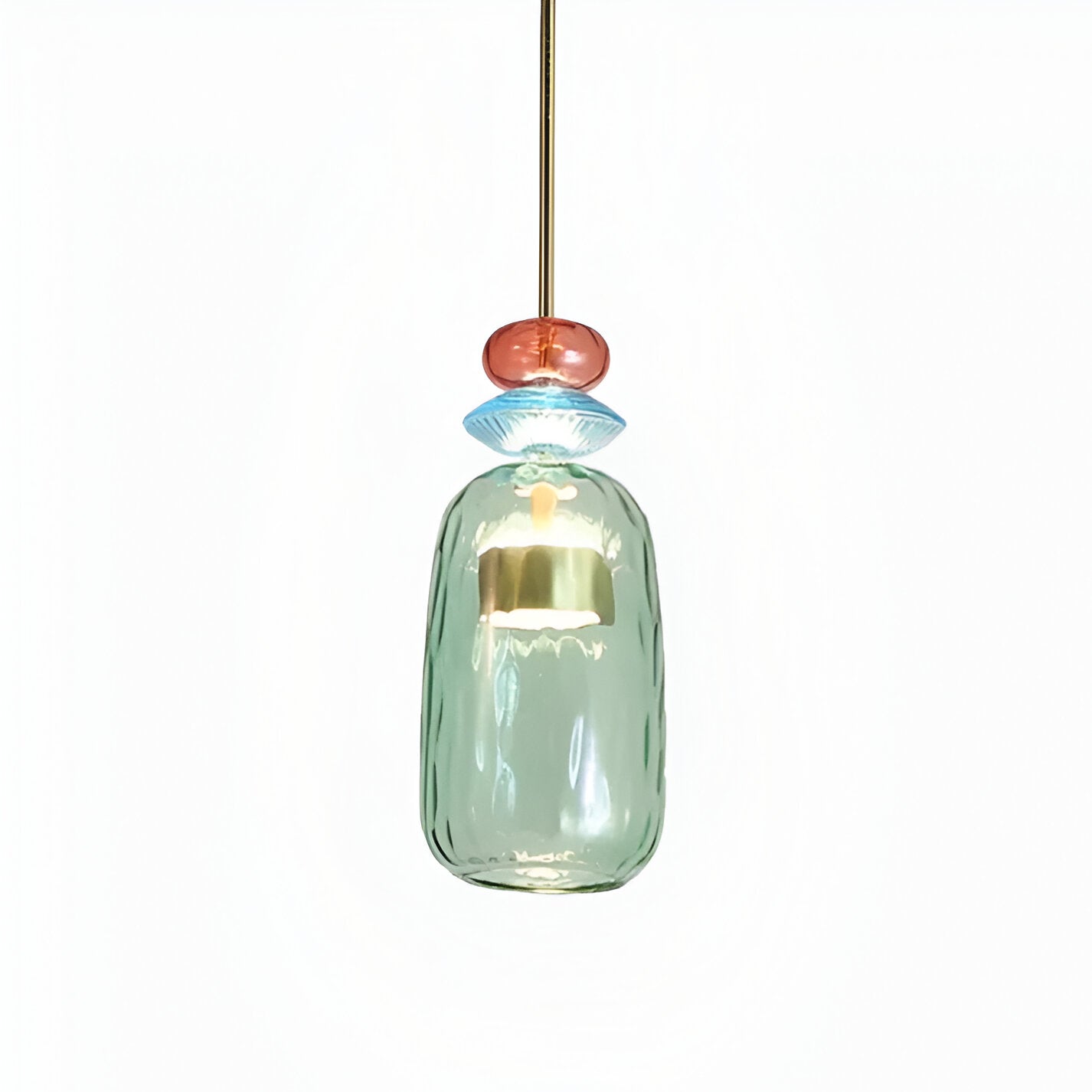 Noordse Hanglamp Van Gekleurd Glas In Macaron Stijl