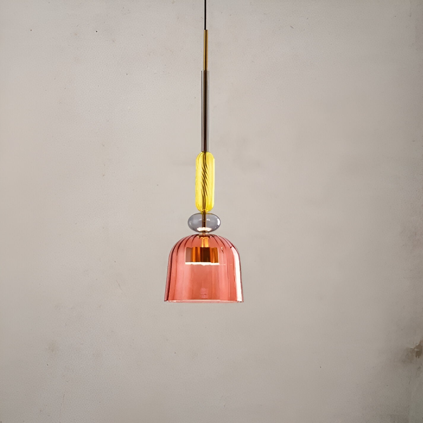 Noordse Hanglamp Van Gekleurd Glas In Macaron Stijl
