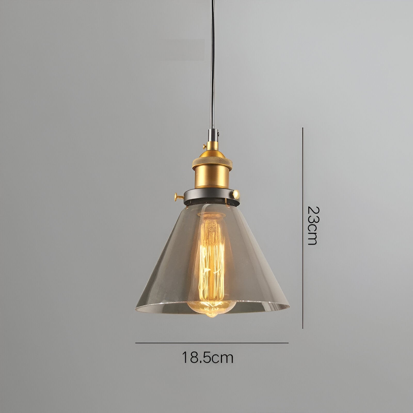 Vintage Hanglamp Van Gerookt Glas