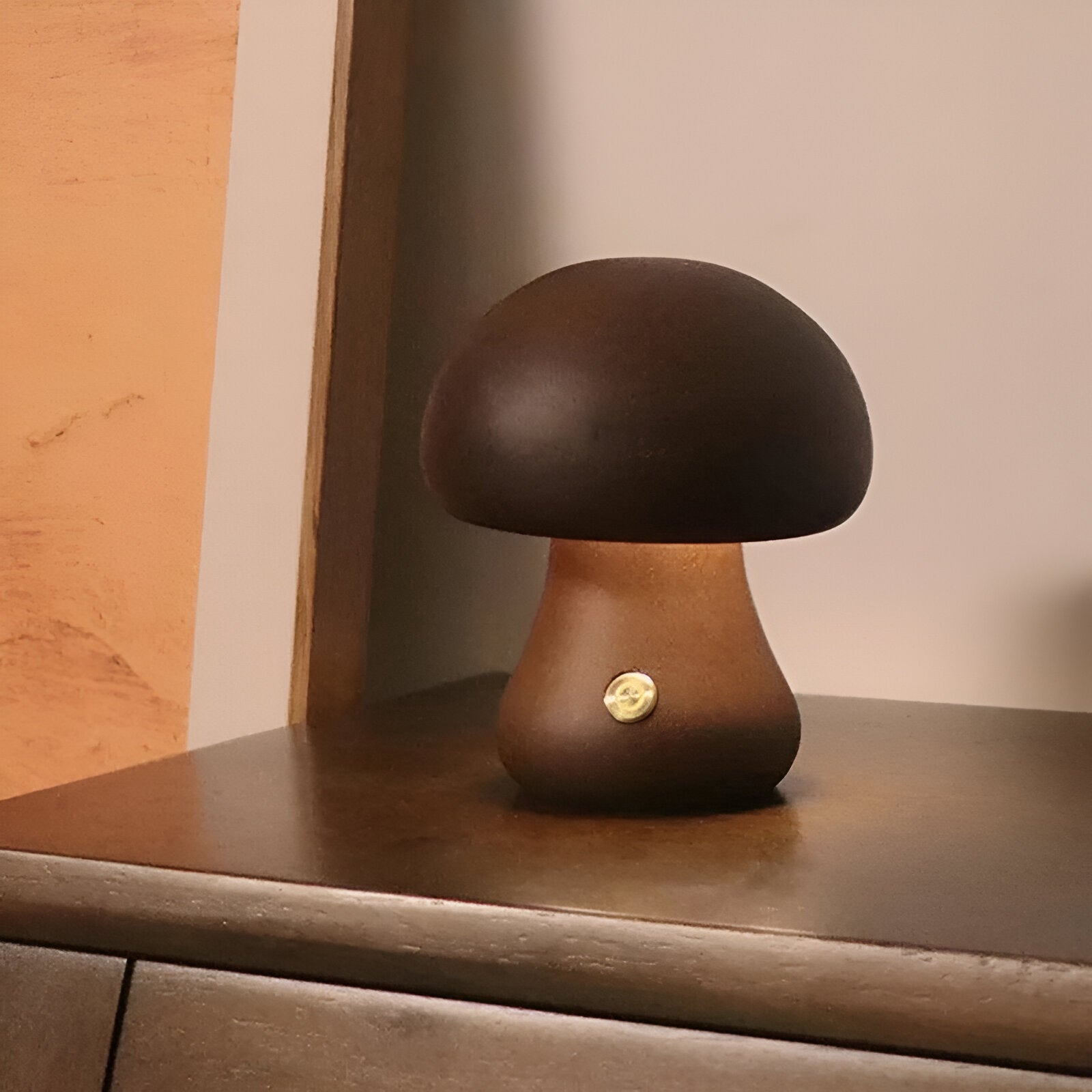 Houten Paddenstoel Nachtlamp Met Touchbediening