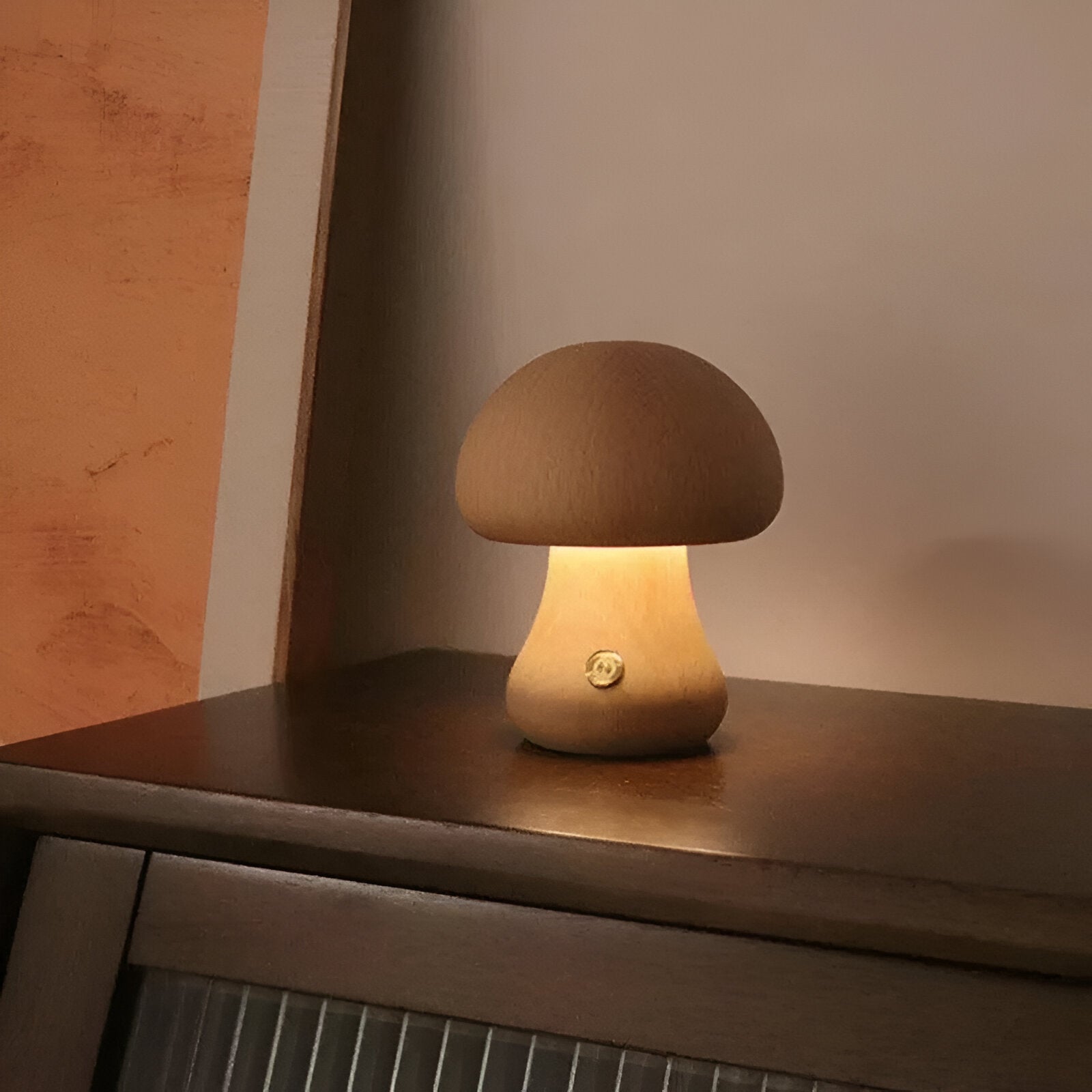 Houten Paddenstoel Nachtlamp Met Touchbediening