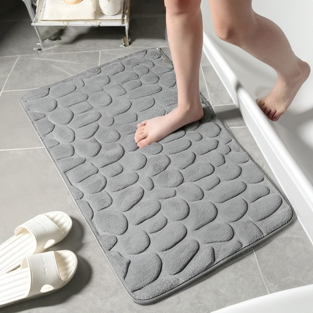 Luxe Antislip Badmat in Steenstijl Zachte en Veilige