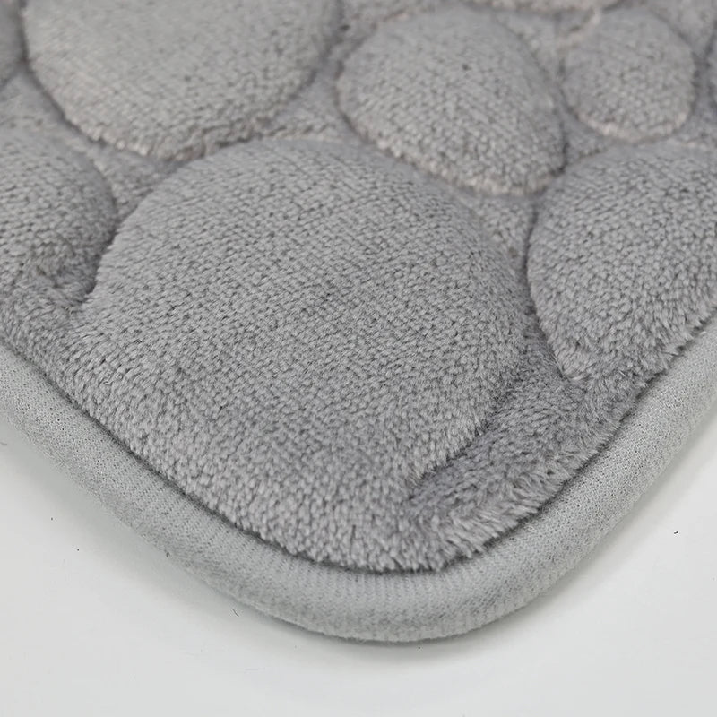 3-Delige Antislip Badkamer mattenset met Steenmotief