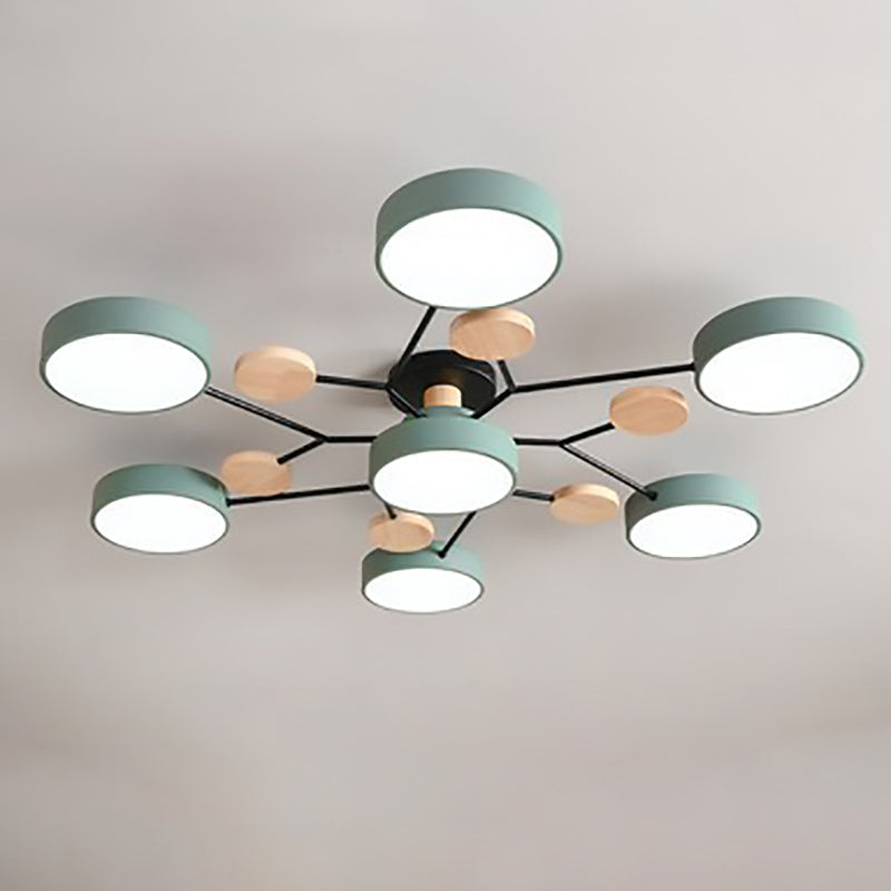 Scandinavische Plafondlamp Met Houten Accenten